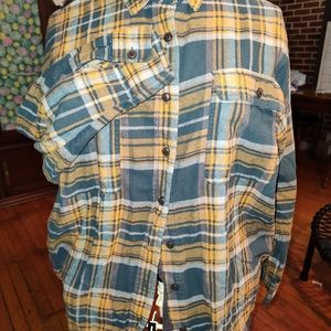 Wild Fable Blue and Yellow Flannel Shirt Shacket xl